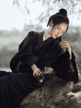 Load image into Gallery viewer, Mo Se 墨色 Ink Stone Han Wei Jin Daily Cotton Linen Unisex Zhiju Robe