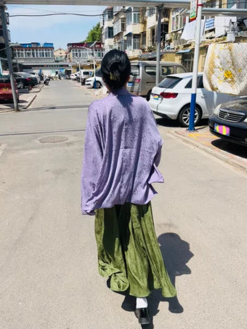 Chun yi 春意 Olive Green Weijin Tang 10 Panel Poqun Skirt